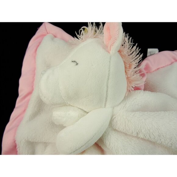 Carters Pink Unicorn Lovey Silky Fabric Baby Security Blanket Plush Toy - Picture 5 of 9